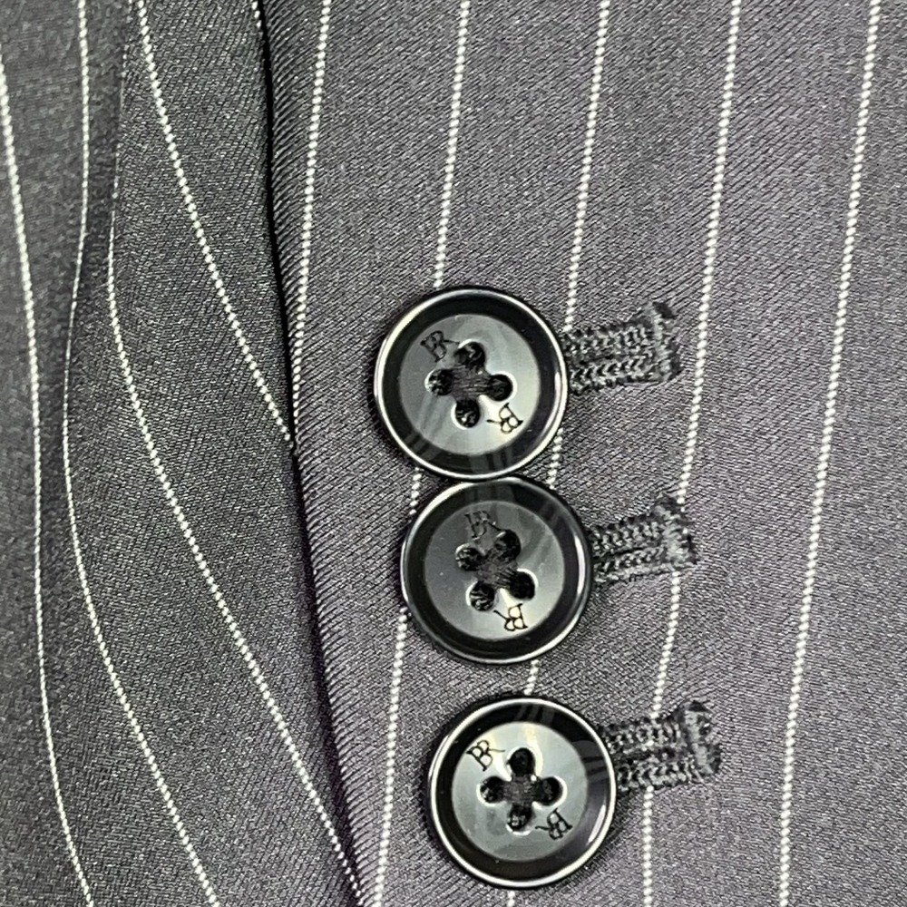 Banana Republic Factory Blazer Womens 8 Gray Pinstripe Sculpted Suit Jacket - Picture 5 of 9